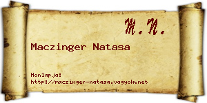 Maczinger Natasa névjegykártya